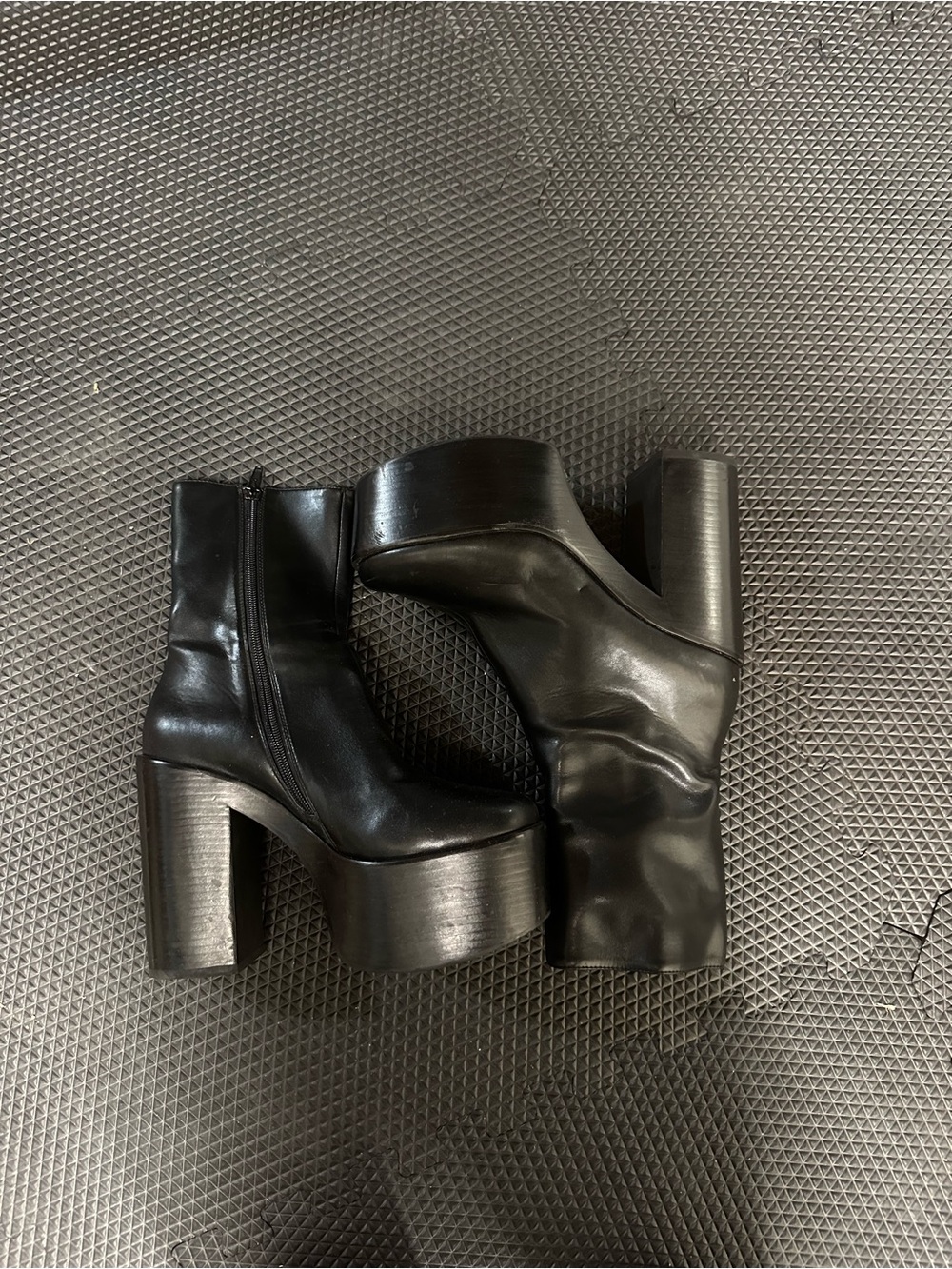 Jeffery Campbell Black Leather Platform Boots - Picture 2 of 7